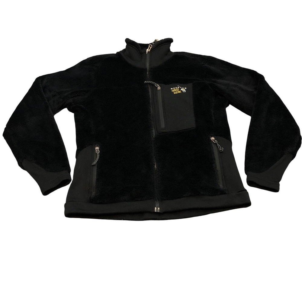 Mountain Hardwear Fleece Jacket Womens Medium Black Polartec Monkey‎ Man Style